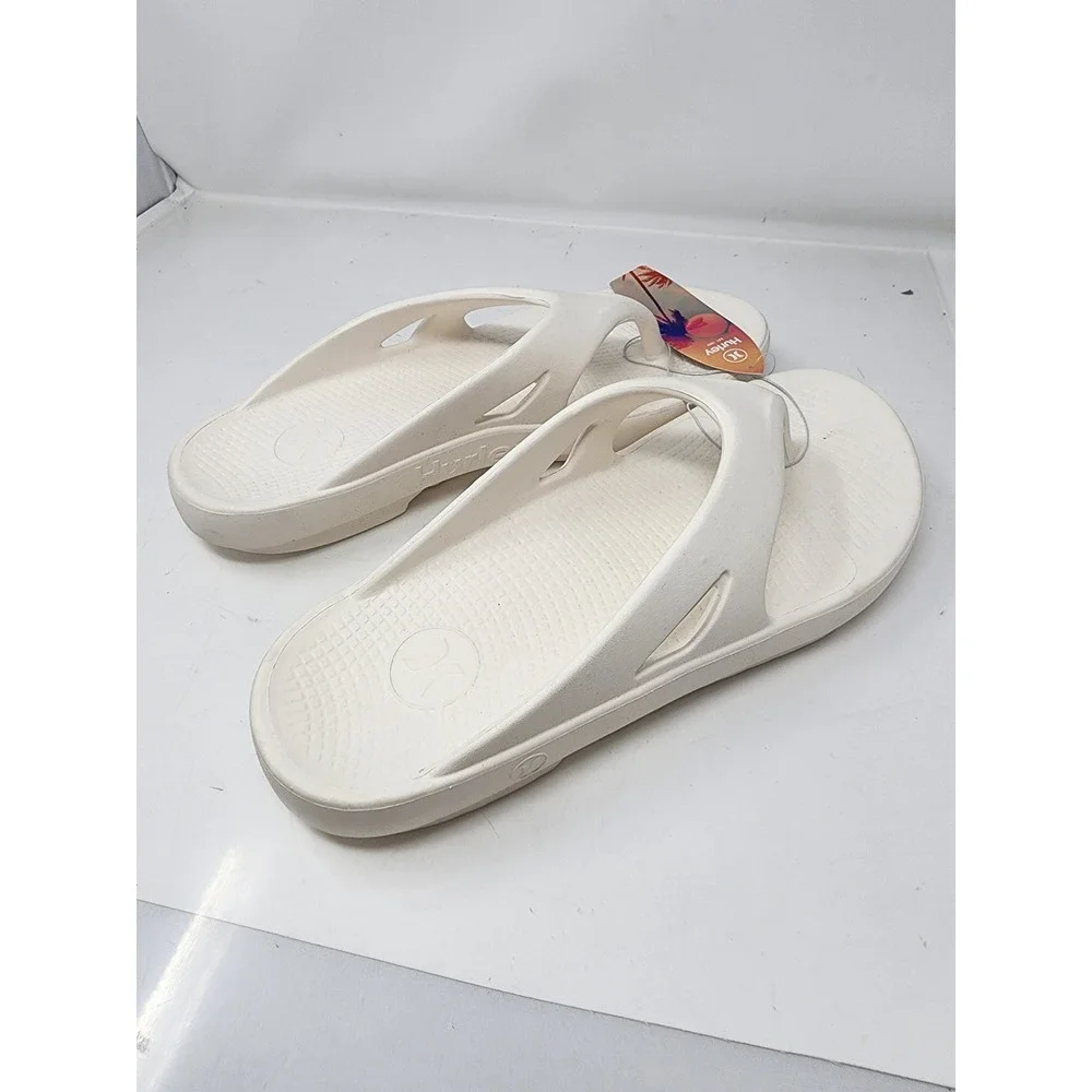 Hurley Mens Injection Flip‎ Flop Sandals Cream White Size 13 HFS0140-270 NEW